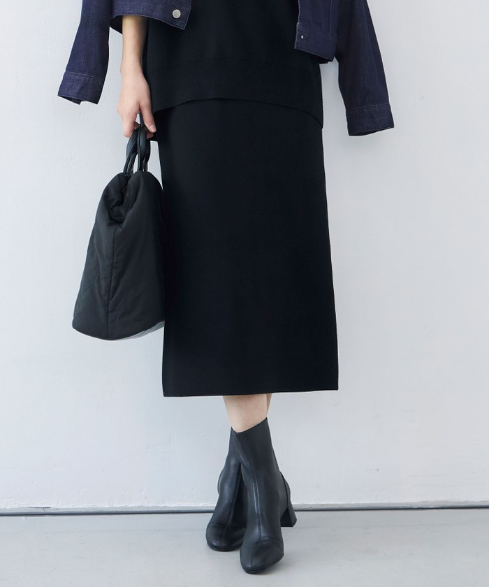 ブラック系｜Aラインスカート｜自由区 (Lサイズ)(ジユウクエル)｜阪急