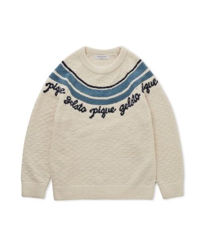 【HOMME】パウダーラインロゴジャガードプルオーバー