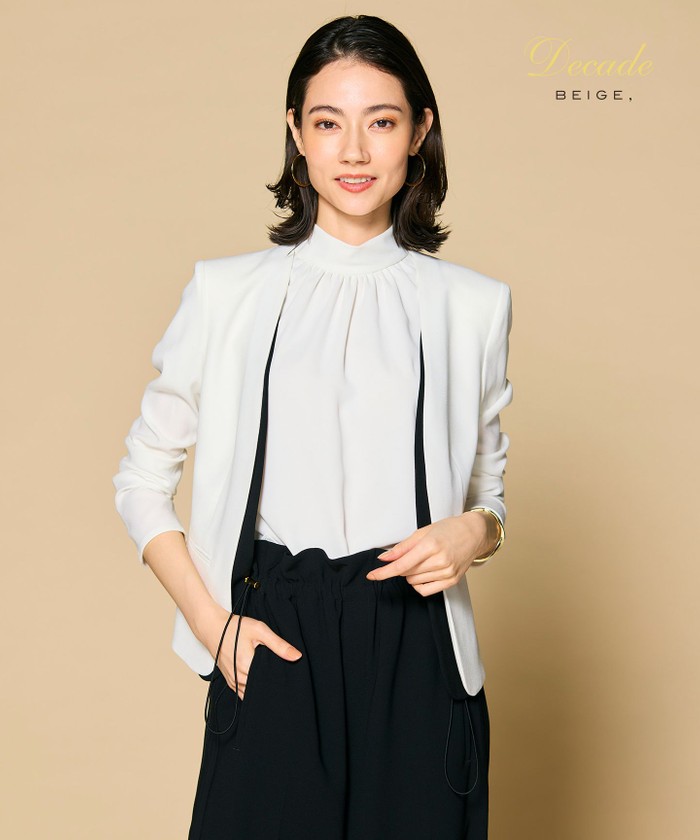 BEIGE CINDY / ダブルカラージャケット WHITE×BLACK 2 BEIGE CINDY / ダブルカラージャケット WHITE×BLACK 2
