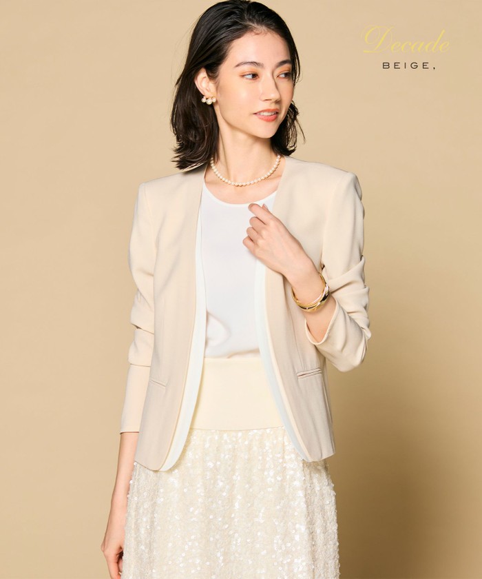 BEIGE CINDY / ダブルカラージャケット SHEERORANGE×WHITE 2 BEIGE CINDY / ダブルカラージャケット SHEERORANGE×WHITE 2