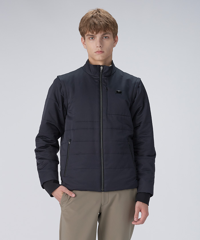 LANVINSPORT 中わた袖デタッチャブルブルゾン【蓄熱保温】 ネイビー 40 LANVINSPORT 中わた袖デタッチャブルブルゾン【蓄熱保温】 ネイビー 40