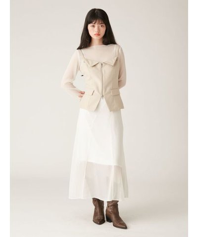 ビスチェ＆シアーワンピースセット