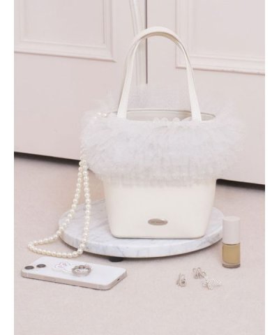 【限定カラー】チュール切り替え3wayトート