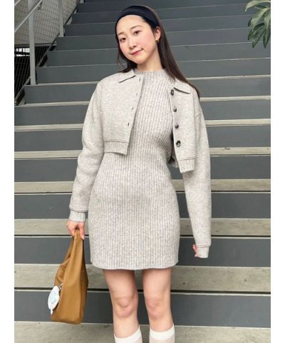 ハイネックミニニットワンピース