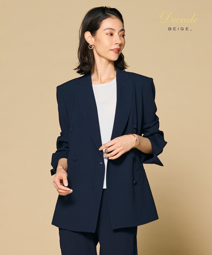 【美品】BEIGE,ベイジ　ダブルジャケット　シアージャケット　コットン　シアー ベージュ シアー ダブルジャケット - メルカリ