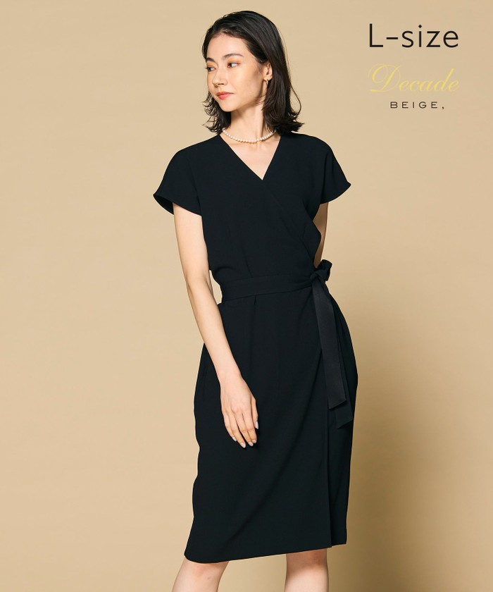BEIGE 【洗える・L−size】CINDY / ラップワンピース BLACKXBLACK 8 BEIGE 【洗える・L−size】CINDY / ラップワンピース BLACKXBLACK 8