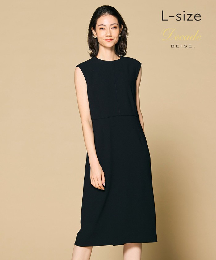 BEIGE 【洗える・L−size】CINDY / クルーネックドレス BLACK×BLACK 8 BEIGE 【洗える・L−size】CINDY / クルーネックドレス BLACK×BLACK 8