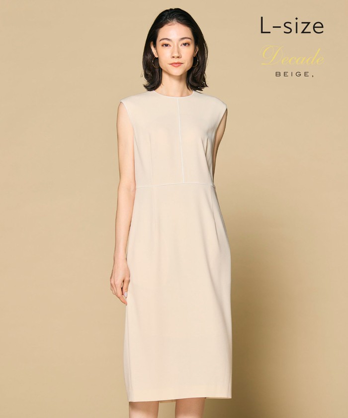 BEIGE 【洗える・L−size】CINDY / クルーネックドレス SEERORANGE×WHITE 8 BEIGE 【洗える・L−size】CINDY / クルーネックドレス SEERORANGE×WHITE 8