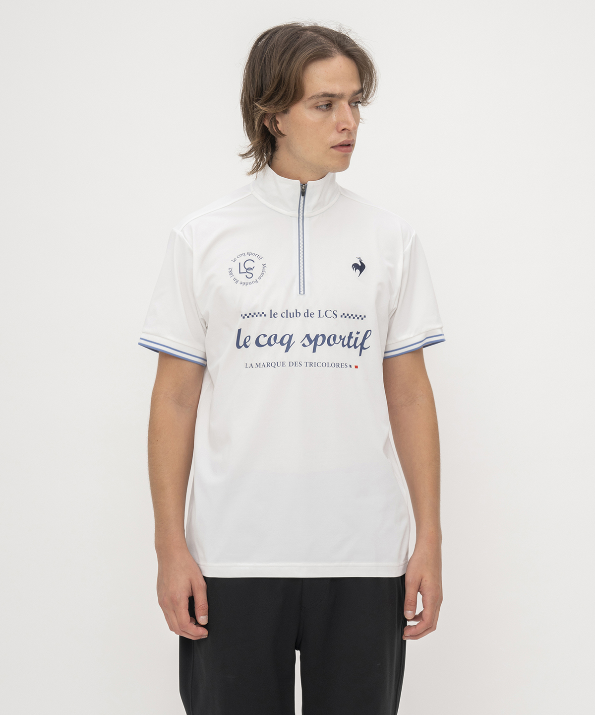 lecoqsportif(ings) ルコックスポルティフ le coq sportif ハーフジップシャツ ホワイト M
