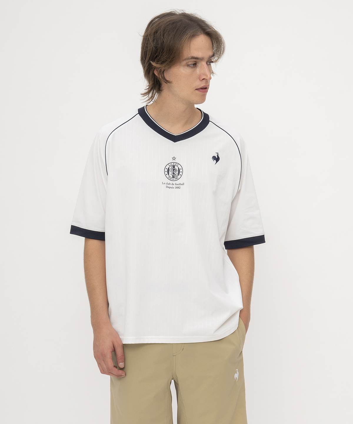 lecoqsportif(ings) ルコックスポルティフ le coq sportif ゲームシャツ ホワイト XO