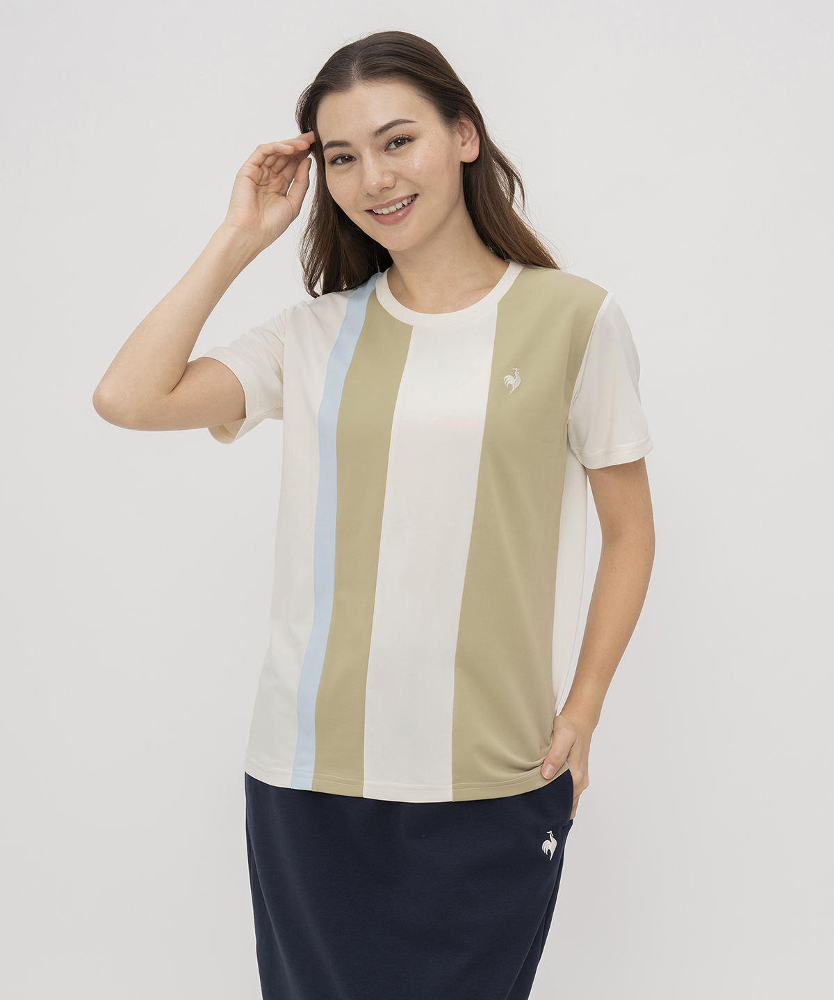 lecoqsportif(ings) ルコックスポルティフ le coq sportif カラーブロックTシャツ ホワイト O lecoqsportif(ings) ルコックスポルティフ le coq sportif カラーブロックTシャツ ホワイト O