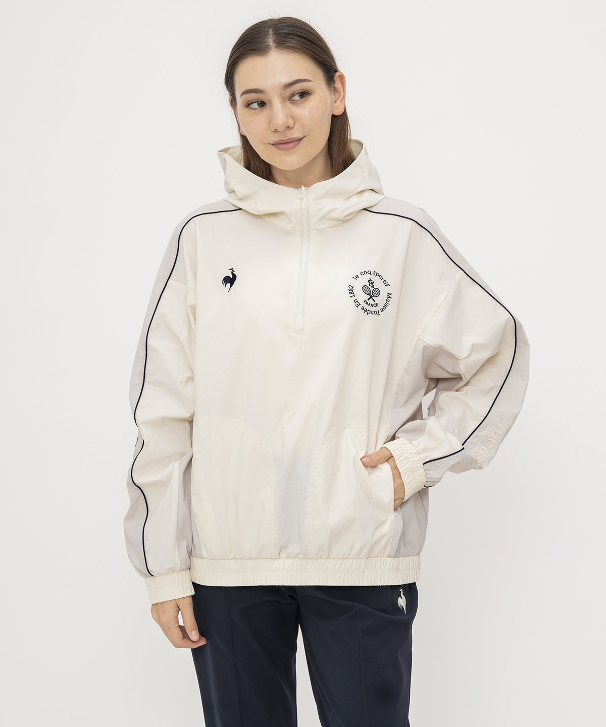 lecoqsportif(ings) ルコックスポルティフ le coq sportif アノラックジャケット ホワイト L lecoqsportif(ings) ルコックスポルティフ le coq sportif アノラックジャケット ホワイト L