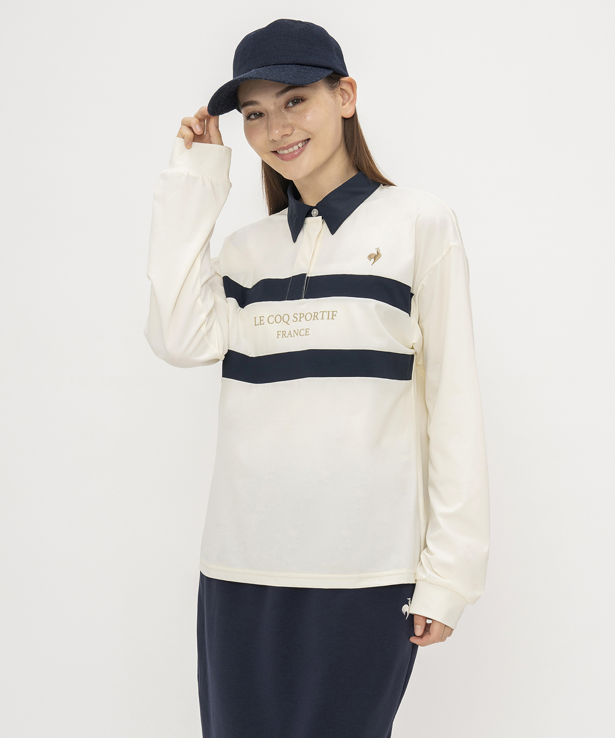 lecoqsportif(ings) ルコックスポルティフ le coq sportif 長袖ポロシャツ ホワイト L lecoqsportif(ings) ルコックスポルティフ le coq sportif 長袖ポロシャツ ホワイト L