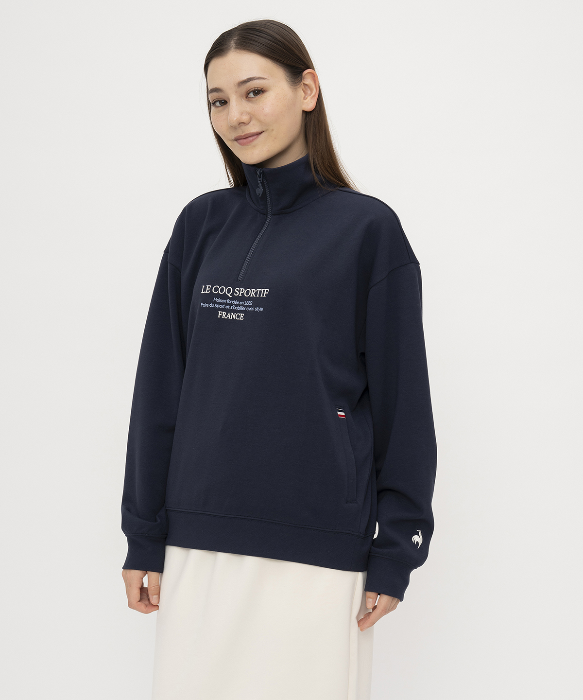 lecoqsportif(ings) ルコックスポルティフ le coq sportif ハーフジップスウェット ネイビー M lecoqsportif(ings) ルコックスポルティフ le coq sportif ハーフジップスウェット ネイビー M