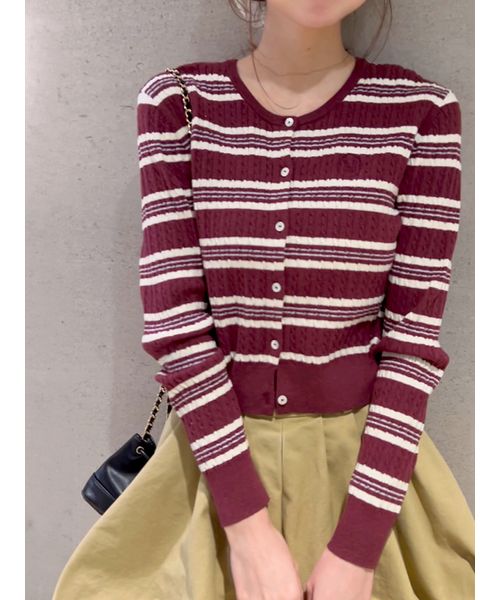 STONE  レッド スナイデルニット カーディガン レッド系｜カーディガン｜SNIDEL(スナイデル)｜阪急百貨店公式