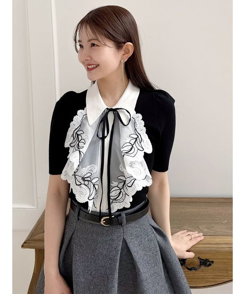 ラッフル刺繍ニットプルオーバー(507805981)｜阪急百貨店公式