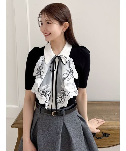 ラッフル刺繍ニットプルオーバー(507805981)｜阪急百貨店公式通販 