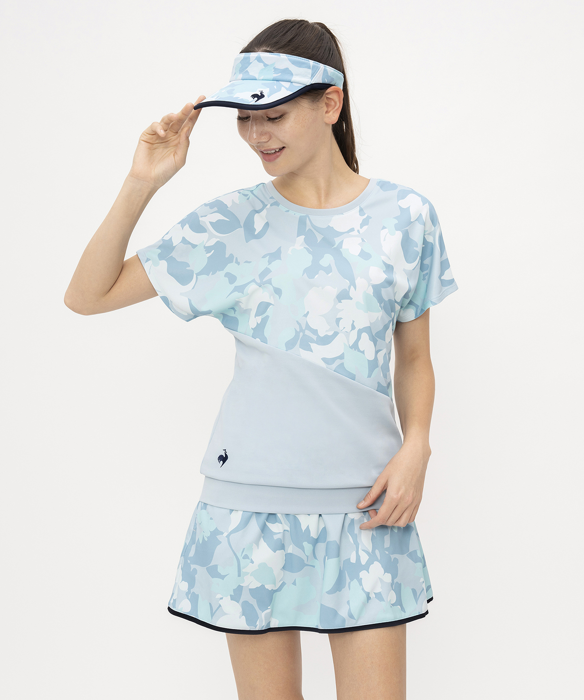 lecoqsportif(ings) ルコックスポルティフ le coq sportif 2wayゲームシャツ ブルー S