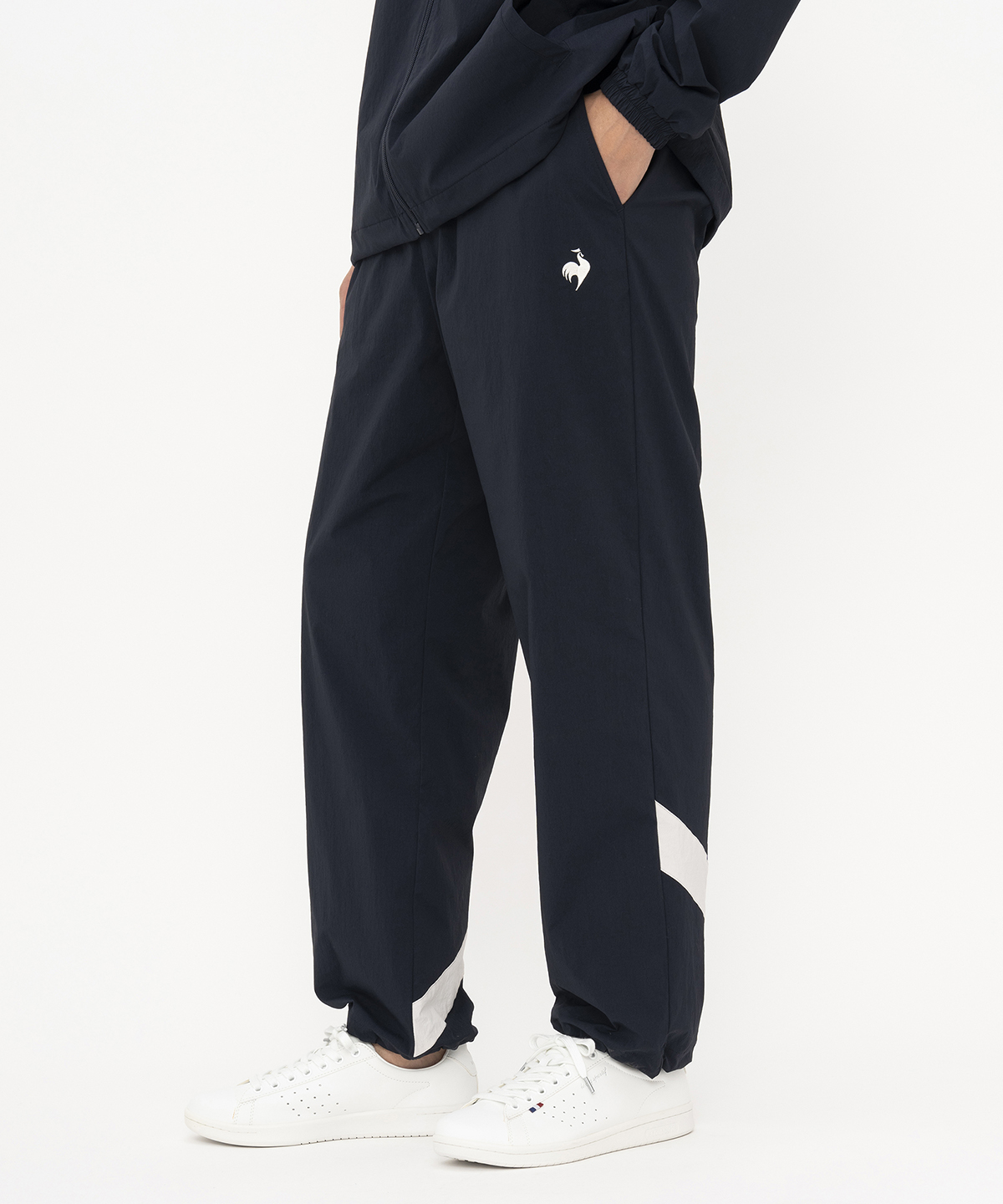 lecoqsportif(ings) ルコックスポルティフ le coq sportif ナイロンクロスロングパンツ ネイビー O lecoqsportif(ings) ルコックスポルティフ le coq sportif ナイロンクロスロングパンツ ネイビー O