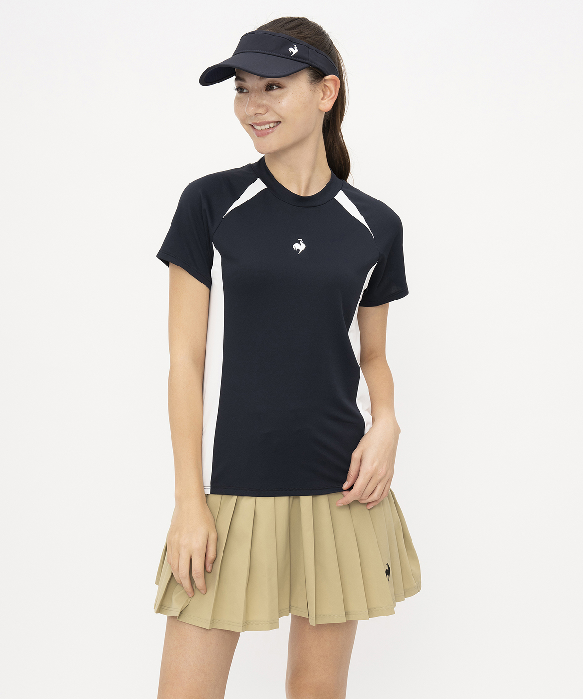 lecoqsportif(ings) ルコックスポルティフ le coq sportif モックネックゲームシャツ ネイビー S