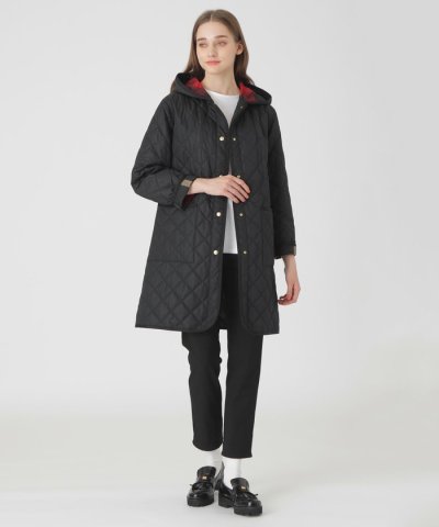 【一部店舗限定】クレストブリッジチェックキルティングロングコート