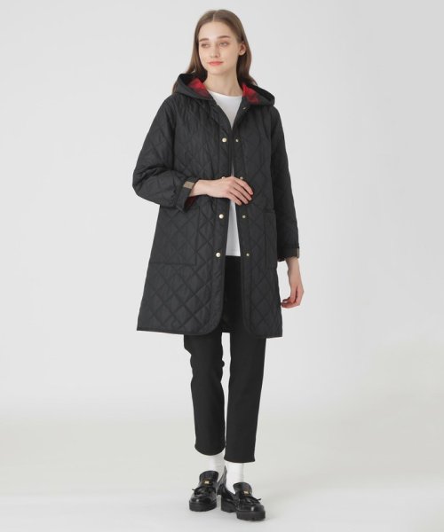 一部店舗限定】クレストブリッジチェックキルティングロングコート 