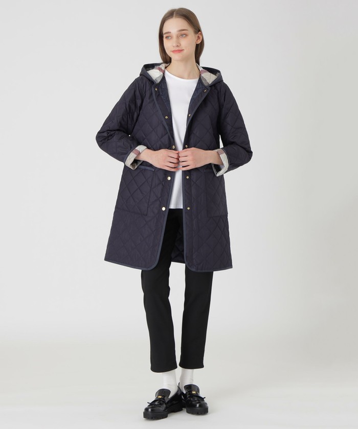 一部店舗限定】クレストブリッジチェックキルティングロング