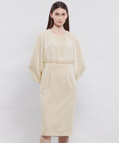 コンパクトダブルクロス シフォンコンビドレス