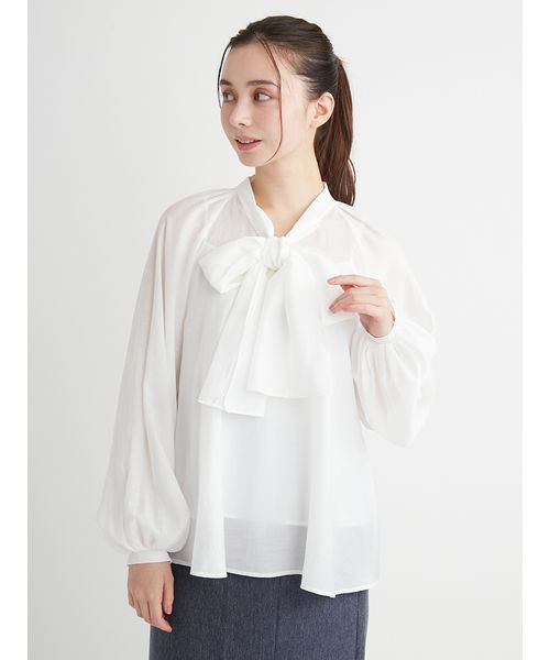 激安通販 ビッグリボンセミシア―ブラウス(507810695)｜阪急百貨店公式通販 トップス
