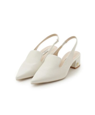 メタルポイントスリングバックパンプス