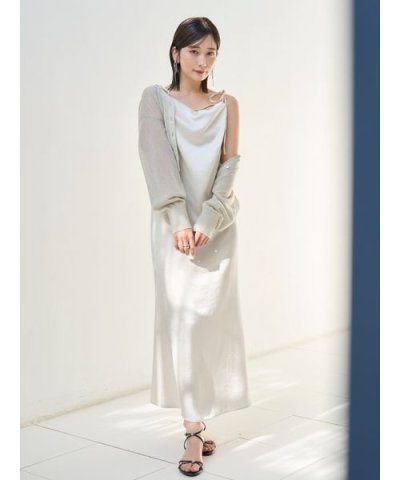 ドレープサテンキャミドレス