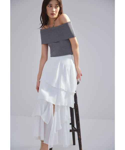 foufou　スーパーティアードスカート　グレー 今週の販売情報】新作はsuper tiered skirt / 再販はあの餃子