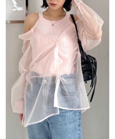 カシュクールシャツレイヤードニット