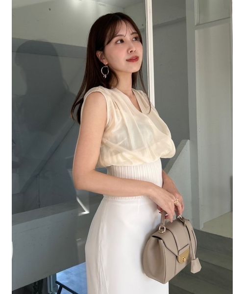 カシュクールウエストリブニット(ピンク) カシュクールウエストリブニット(ピンク)