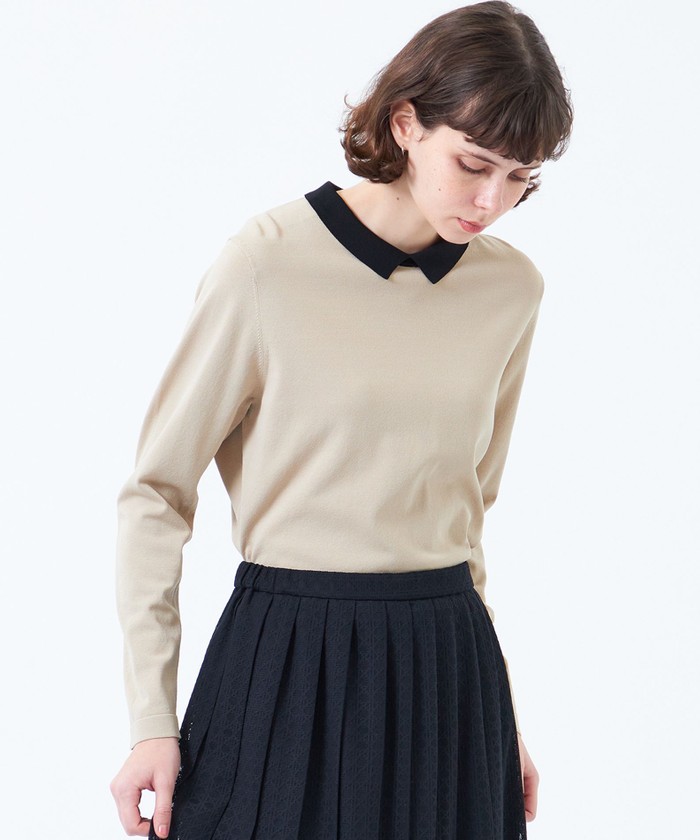 Bicolor Knit Polo（バイカラーニットポロ）】(507604834)｜阪急