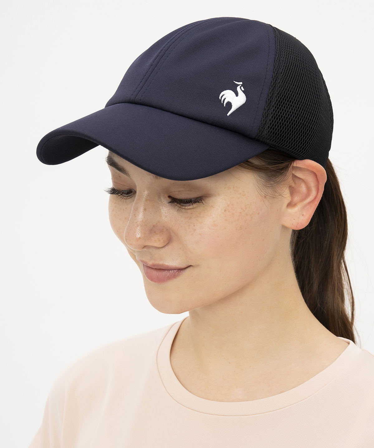 lecoqsportif(ings) ルコックスポルティフ le coq sportif バックメッシュポニーテールキ ネイビー F lecoqsportif(ings) ルコックスポルティフ le coq sportif バックメッシュポニーテールキ ネイビー F