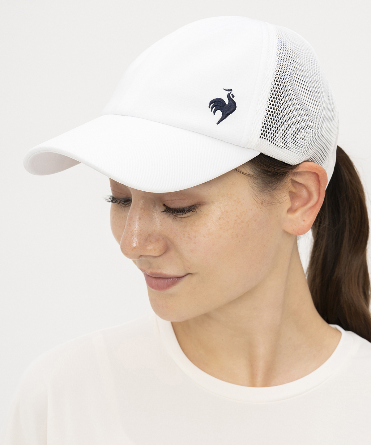 lecoqsportif(ings) ルコックスポルティフ le coq sportif バックメッシュポニーテールキ ホワイト F lecoqsportif(ings) ルコックスポルティフ le coq sportif バックメッシュポニーテールキ ホワイト F