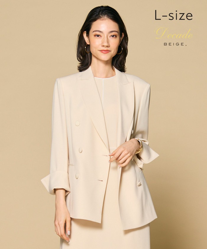BEIGE 【洗える・L−size】CINDY / ダブルブレストジャケット SHEERORANGE 8 BEIGE 【洗える・L−size】CINDY / ダブルブレストジャケット SHEERORANGE 8