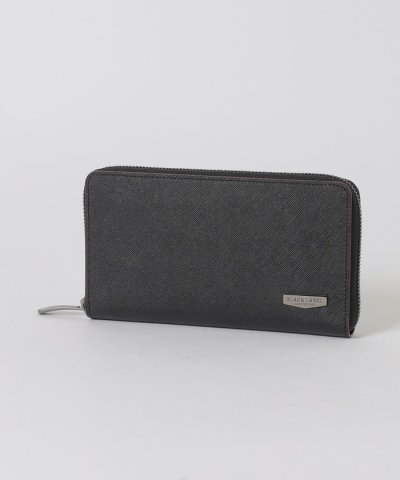 エンボスレザークレストブリッジチェックラウンドジップウォレット