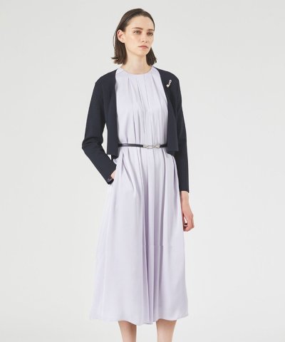 【ウォッシャブル】バックジョーゼットサテンライト　ワンピース