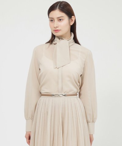 【ウォッシャブル】ボイルストレッチ　ブラウス