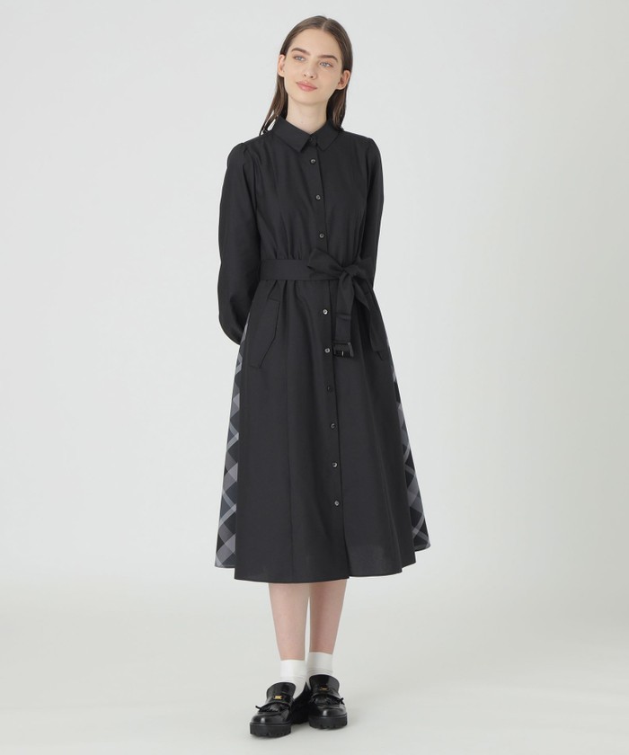 ブルーレーベル　マイクロスパンポプリンシャツドレス　ロングワンピース マイクロスパンポプリンシャツドレス(507791907)｜阪急百貨店公式通販