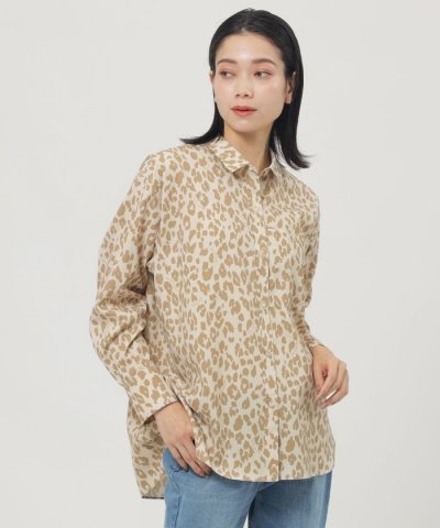 【マシンウォッシャブル】ソフトタイプライターパンサープリントシャツ