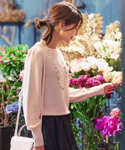 スパンコールボリュームスリーブ ニット