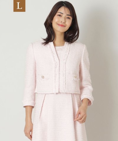 【L】ライトカラーツイード ショートジャケット