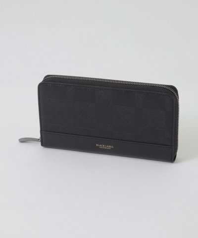 エンボスチェックラウンドジップウォレット