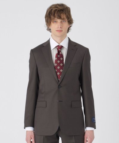 【一部店舗限定】Zegna TRAVELLERシャンブレーブラウンヘリンボーンス
