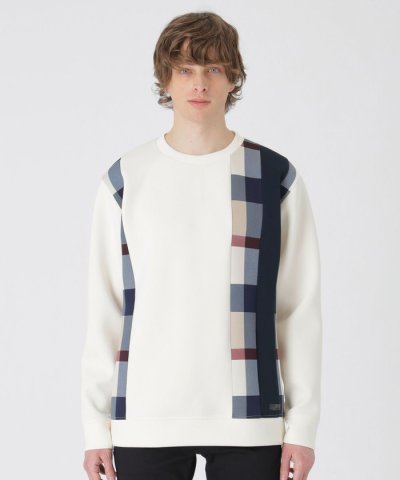 【一部店舗限定】ストライプパッチワークスウェットシャツ