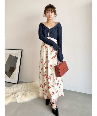 ニットカーデセットキャミワンピース