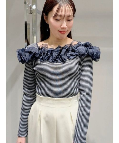 2WAYラッフルリブニットトップス CELFORD CELFORD｜2WAYラッフルリブニットトップス | Rakuten Fashion